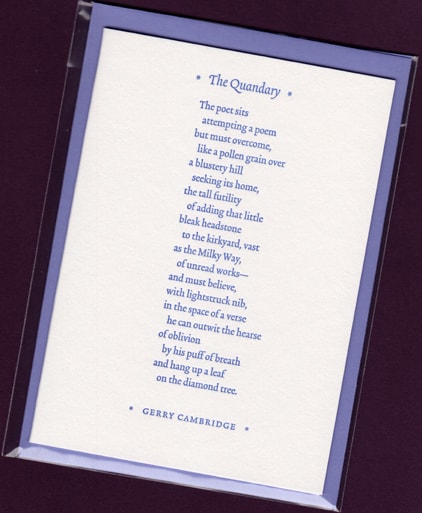 Gerry Cambridge letterpress poem